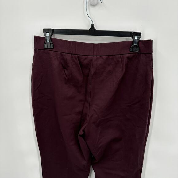 J. JILL Plum Purple Ponte Slim Leg Elastic Waist Stretch Pants // S - Picture 4 of 7